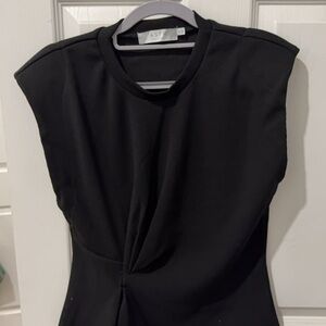 Astr Women's Black Shirt with Twist Detail